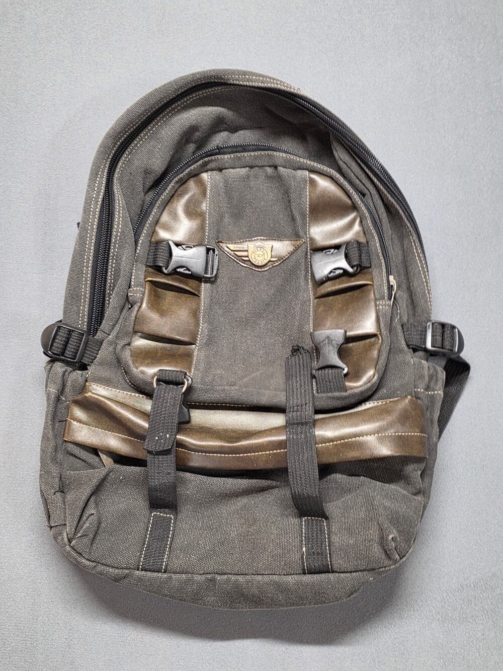 Diesel "Spare Parts" Archival Multi Pocket Canvas Leather Backpack Y2K Gorp Tech